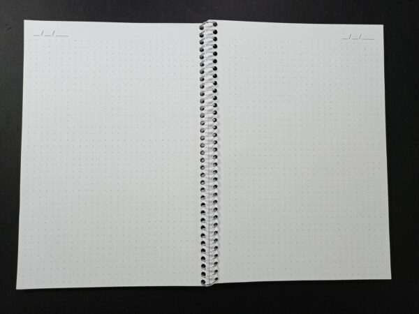 caderno - miolo branco pontilhado