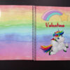 caderno personalizado unicórnio - capa e contra capa