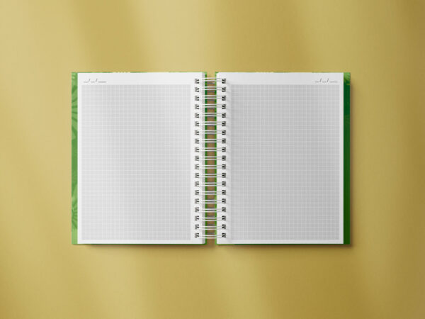caderno personalizado A5 - pascoa - ovos com flores - miolo quadriculado sombra
