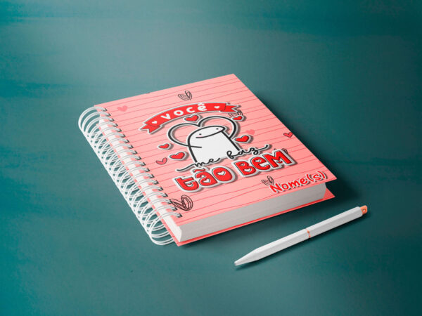 caderno personalizado A5 - dia dos namorados - flork - você me faz tão bem